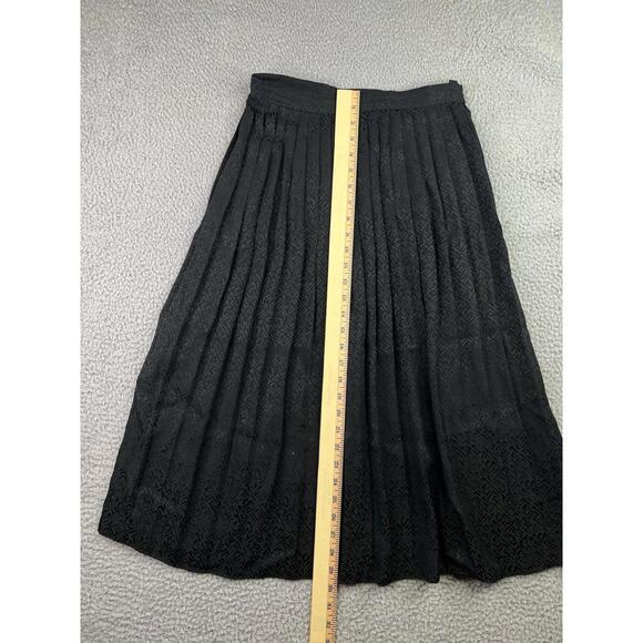 Vintage Raul Blanco Black 100% Silk Skirt Women's Size 8 (26x30) Midi - Picture 5 of 11